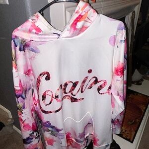 Floral Hoodie with Script Logo